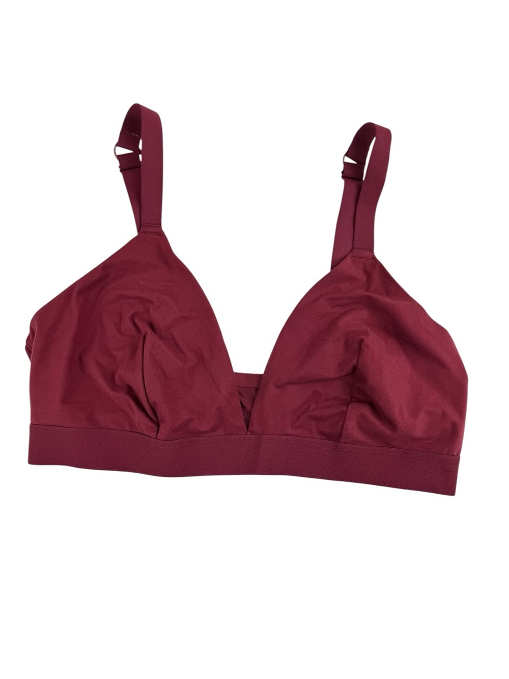 AUDEN Wine Burgundy Wireless Seamless Unlined Bralette Smoothing Soft XL - Picture 1 of 4